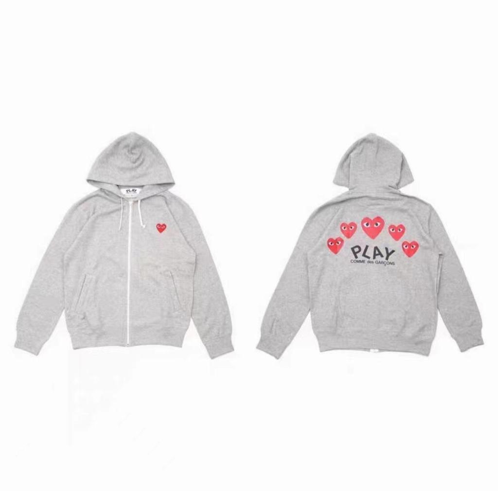 Chuan Jiu 2024 A/W Heart Hoodie: Unisex Stand Collar Zipper Pullover with Drawstring Hood
