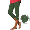 Women's Summer Fashion Color Elastic Waist Sports Yoga Button Casual Cropped Pants