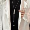 Luxury Non-Fading Korean Fashion Sweater Necklace: Autumn/Winter Women's Niche Design Pendant