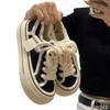 Ladies' casual Sneakers Low cut round toe board shoe Thick soled canvas shoes rough edges Fashion lace up women vulcanized shoes