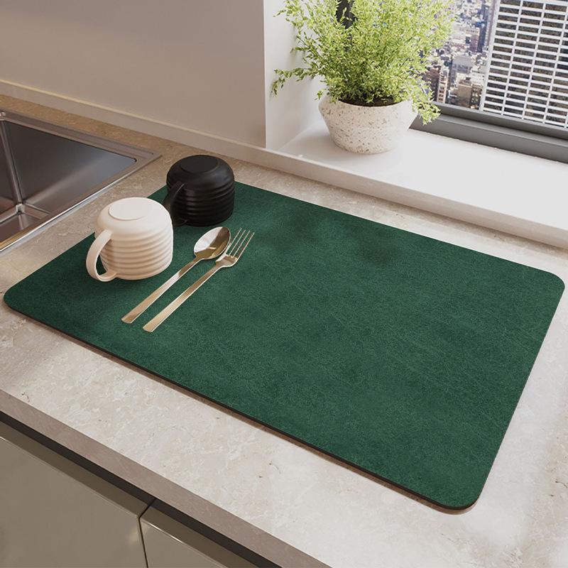Coffee Machine Absorbent Mat Bowl Dish Drying Mat Non-slip Bar Drain Mat Kitchen Countertop Mat Table Washer Mat