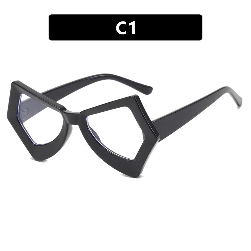 2023 Trendy Cat Eye Anti-Blue Light Butterfly Glasses with Irregular Large Frame