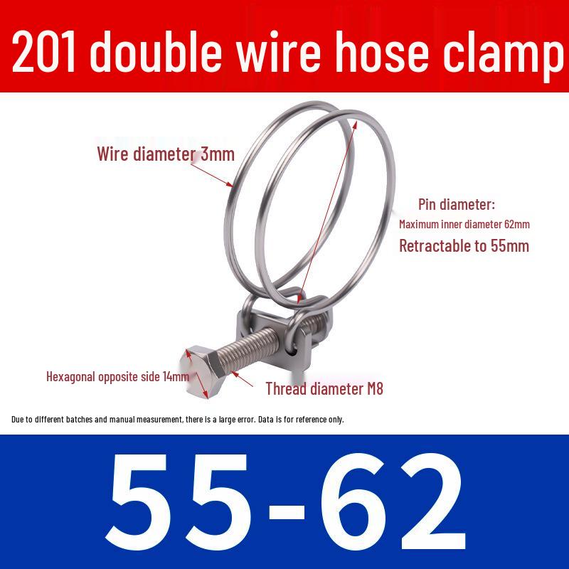 Doppeldraht-Schlauchschelle aus Edelstahl für Feuer-, Wasser-, Gasleitungen - Verdickt