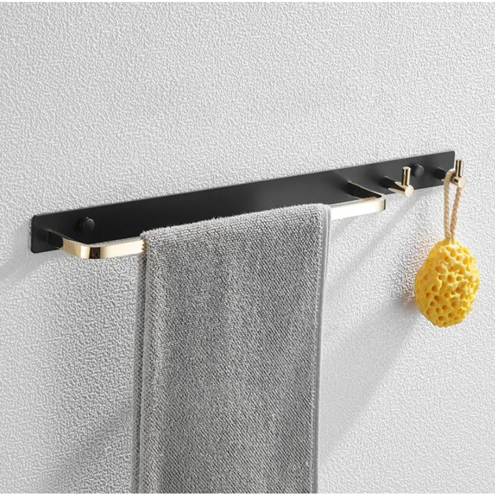 

Вешалка для полотенец, черный, золотой, крючок для полотенец, вешалка для полотенец, вешалка для полотенец, крючок для полотенец чёрный