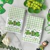 Artoid Mode Buffalo Plaid Clover Shamrock St. Patrick's Day Kitchen Towels Dish Towels, 18x26 Inch Farmhouse Holiday Decoration Hand Towels Set of 2