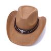 Spring and Summer New Hollow Cowboy Hat Woven Breathable and Cool American Top Hat Western Cowboy Hat Men's and Women's Straw Hat