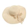Straw Hat with UV Wide CAQ642 [Buzz Selection] Ribbon, Protection, Brim, Foldable, Sunshade, Women's (Beige)