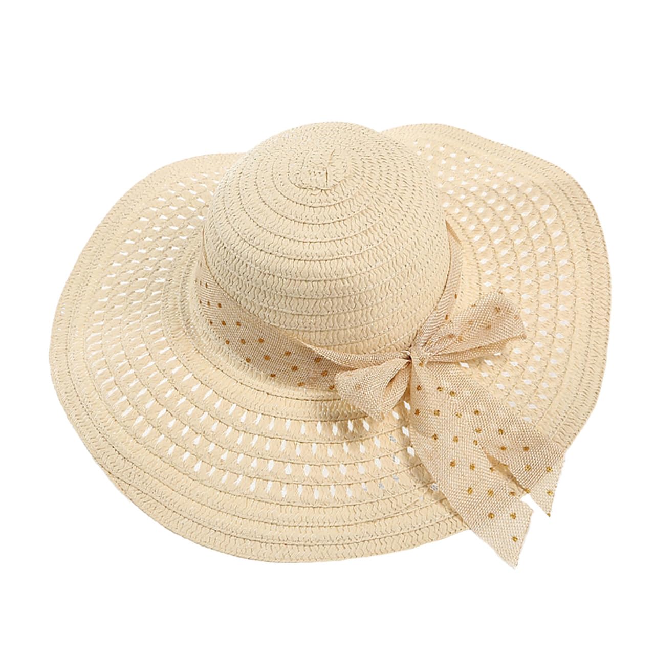 

Straw Hat with UV Wide CAQ642 [Buzz Selection] Ribbon, Protection, Brim, Foldable, Sunshade, Women s (Beige) бежевий
