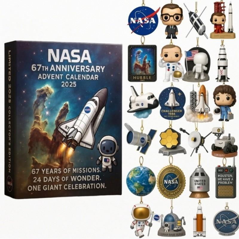 NASA Samochód Wyścigowy Pudełko Niespodzianka Ozdoba Świąteczna Akrylowa Ozdoba Wisząca Zabawka do Kalendarza Adwentowego