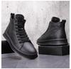 Trendy Men's 2024 White Hidden Heel High-Top Sneakers - Summer Casual Thick-Soled Martin Boots
