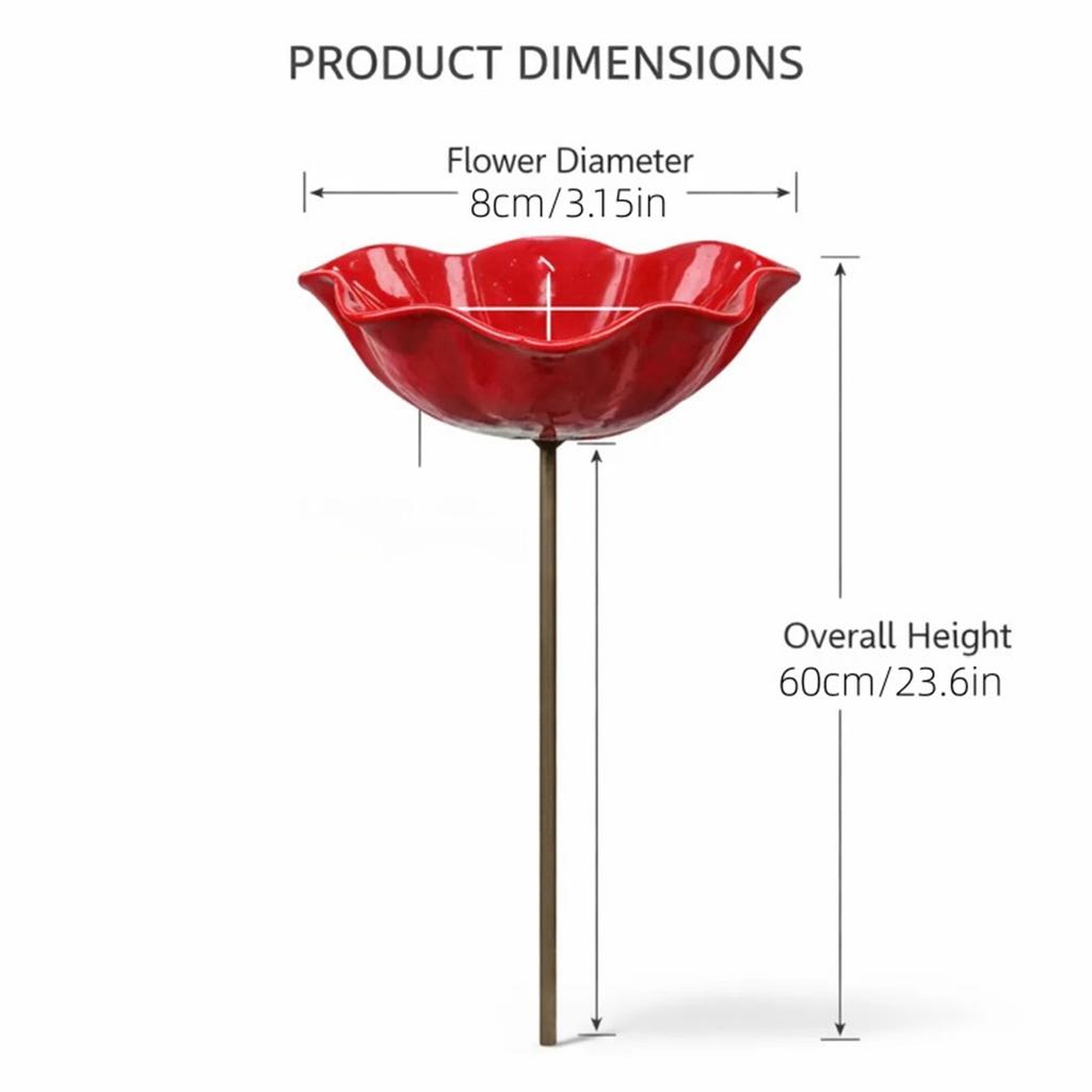 4 Pack Bee Watering Station Decorative Bowl Metal Bee Butterfly Feeder Flower Colorful Lawn Stake for Outdoor Garden Yard Decor