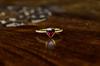 Garnet Minimalist Ring, Genuine Garnet Dainty Ring, January Birthstone Ring, January Birthday Gift for Women, Daily Wear Stackable Ring