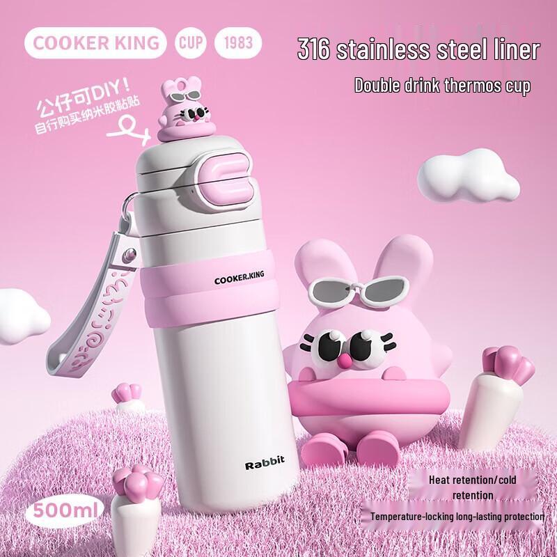 Cui Da Huang CC Rabbit Dual-Drink Insulated Kids Bottle