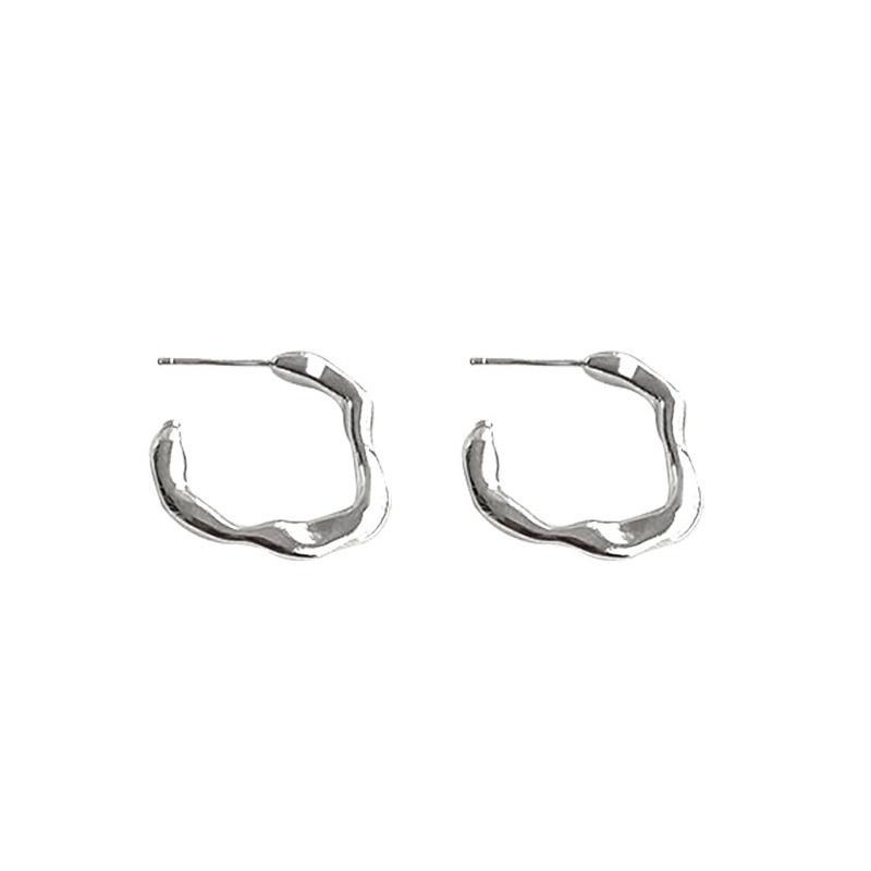 PONYKISS Серебряные глянцевые серьги-кольца с витыми волнами во французском стиле для женщин, трендовые, изящные, шикарные, дропшиппинг