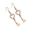 Hollow Hook Earrings Women Girls Dangle Heart Key Eardrop Party Jewelry Gift Heart