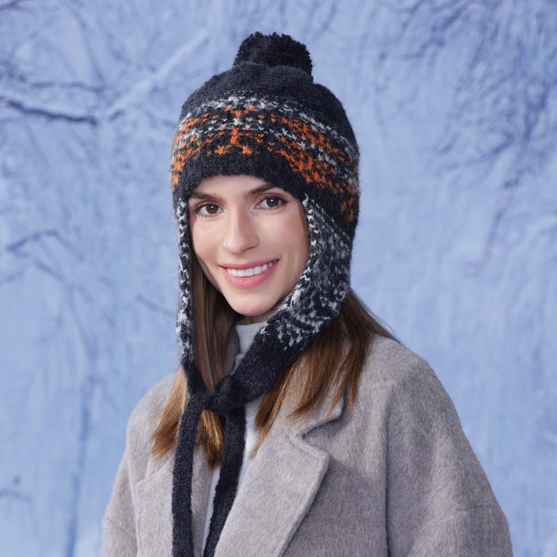 Knit Hat For Women Blend Warm Earflap Winter Beanie Fall Fashion Accessories