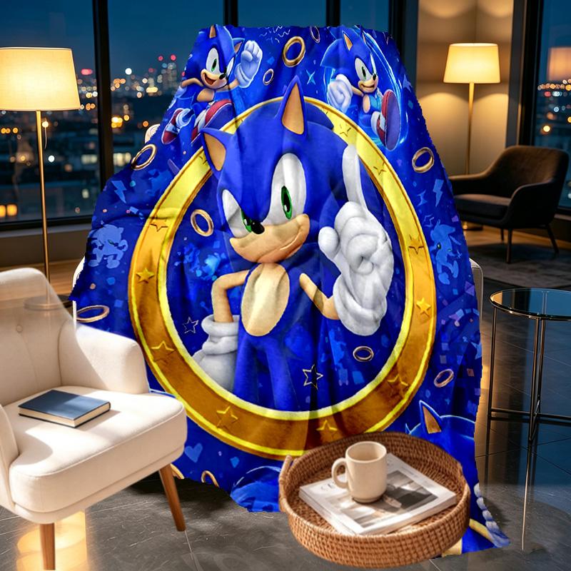 Sonic Print Blanket - Soft & Comfortable, for Bedroom, Travel, Sofa, Home Decoration - Birthday Christmas Gift for Friend