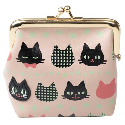 Cute Cat Print Coin Purse, Purse, Seal Case, Pouch (Pink)