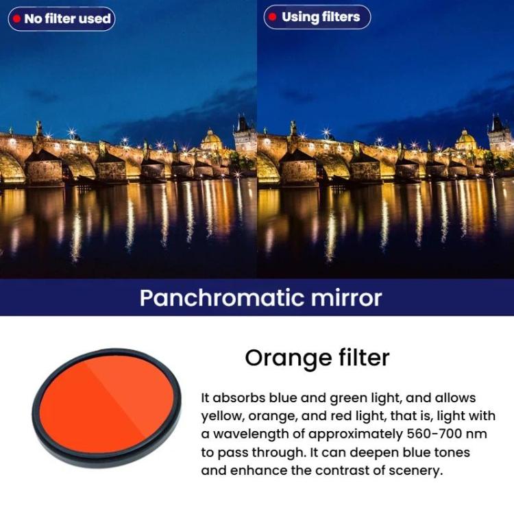 JSR מצלמת DSLR פילטר צבע עגול פילטרים דיגיטליים למצלמה