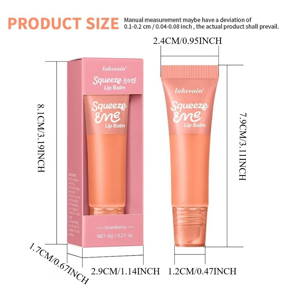 Sweet Fruity Hydrating Lip Balm Long-Lasting Moisture Nourishing Squeeze Tube for Dry Lips Care