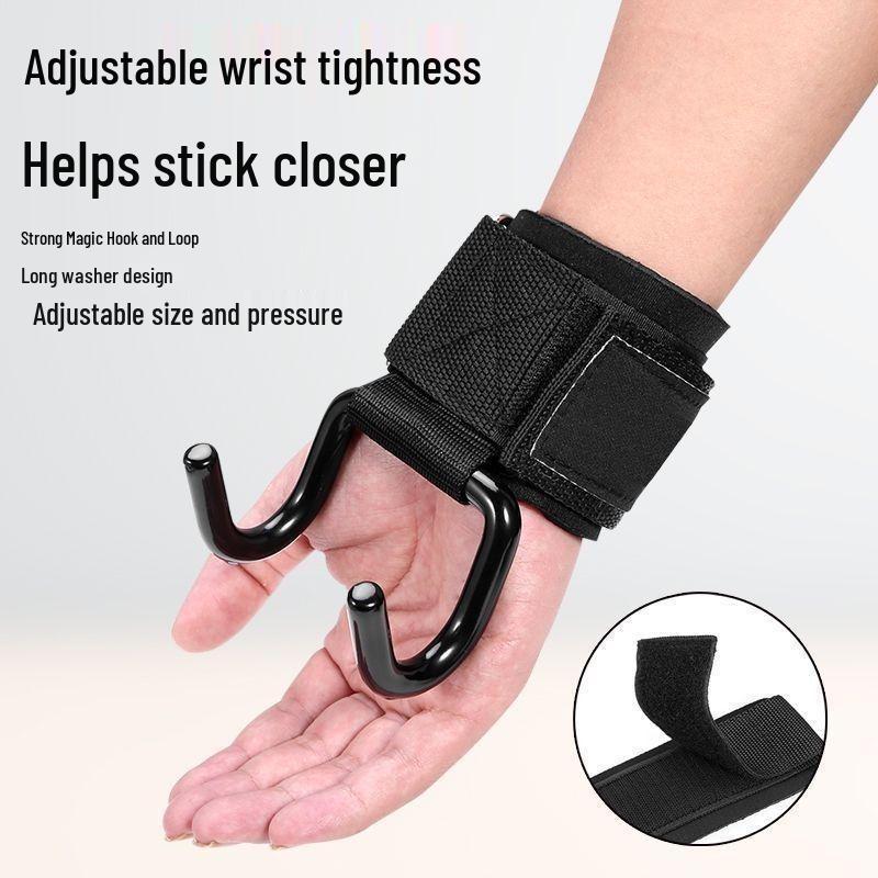 Weightlifting Wrist Wraps with Anti-Slip Hooks for Deadlifts and Pull-Ups