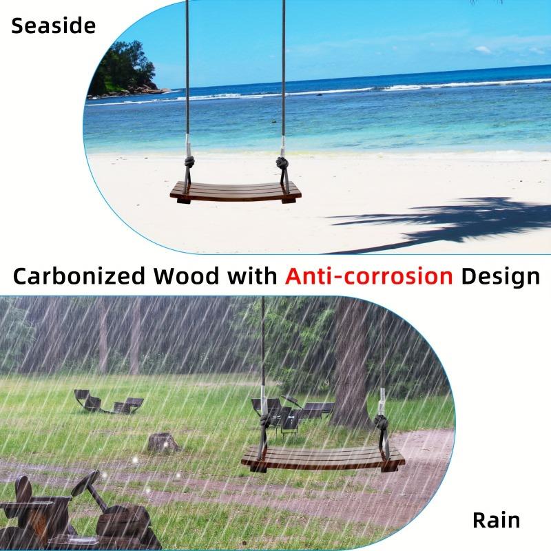 Solid wood swing anticorrosive wood children indoor outdoor courtyard curved bent plate carbonized wooden toy