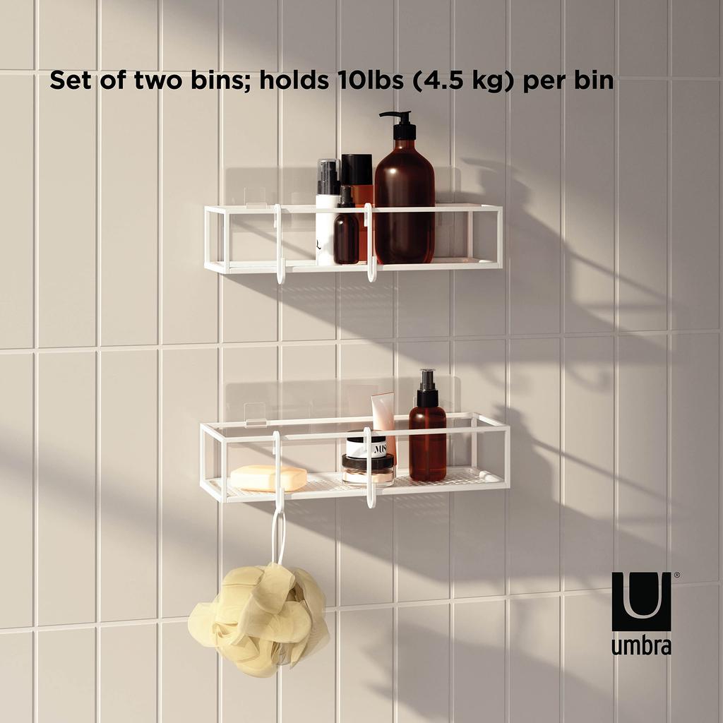 Official Umbra Shower Rack Shampoo Rack Set of CUBIKO 21018615660 Shelf, White, 2,