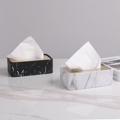 Tissue Box, Light Luxury Living Room, Simple Coffee Table, Nordic Modern Napkin Box, Hotel Marble Texture Paper Box