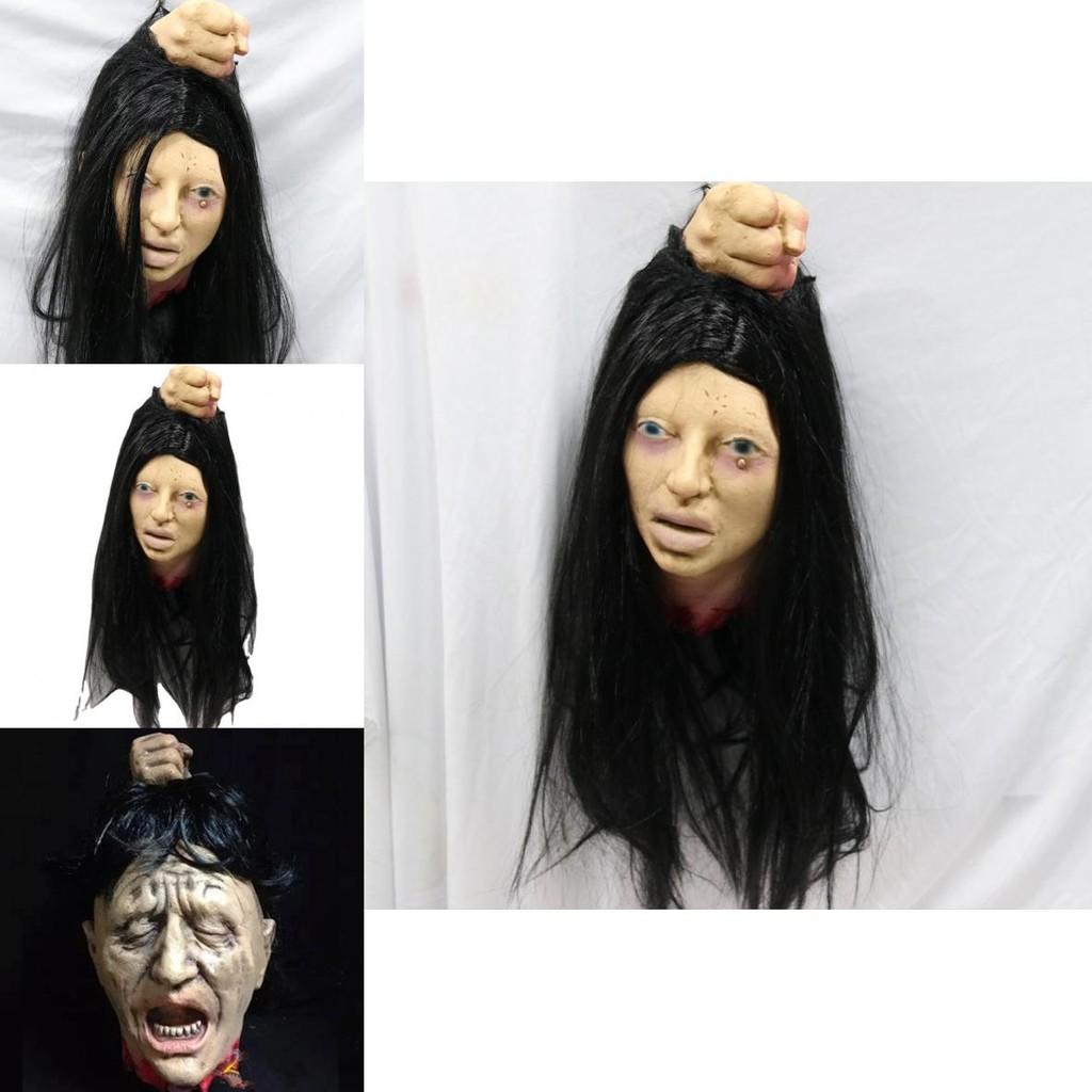 Halloween Haunted House Scene Decor Latex Filled Head Prop For Party And Bar Setup