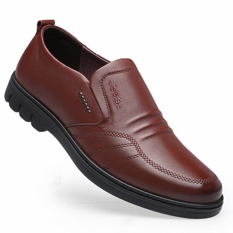 2025 nya läderskor herrskor mjukt läder mjuk sula halkfria vardagliga herrskor mångsidiga herrskor affär formella herrskor