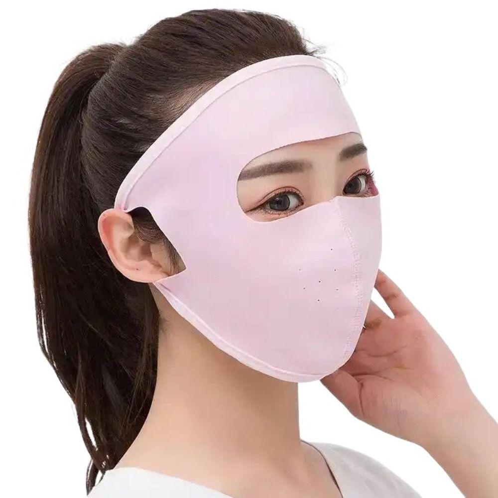 Outdoor Face Shield Face Gini Mask Anti-UV Driving Face Cover Ice Silk Sunscreen Mask  Cycling
