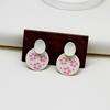 Cute Cartoon Earrings Female Eccentric Girl Stud Earrings Resin Doll Face Female Simple Earrings
