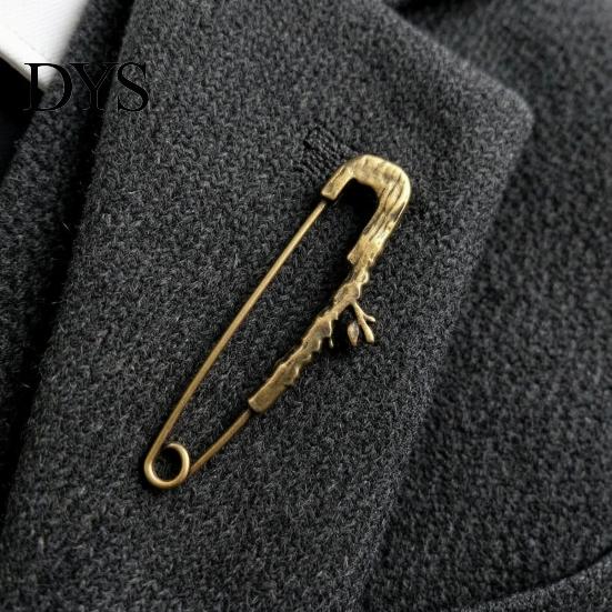 Bird Design Brooch Vintage Bronze Safety Pin, Large Feather Leaf Flower Lapel Coats Decorative Pin Men Women for Coats, Jackets, Hats, Bags
