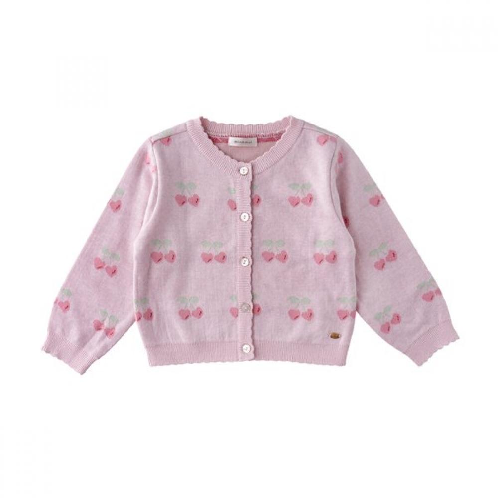 

Mink Mui Heart Cherry Jacquard Knit Cardigan 36115 200 02 PK/6 years old (120)