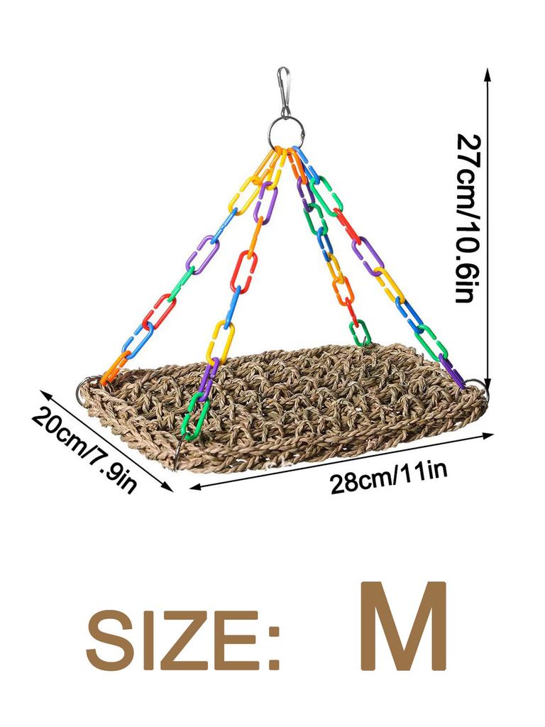 Climbing Pet Hammock Lizard Sunbathing Platform Water Grass Weaving Lizard Toy Birdcage Parrot Hammock