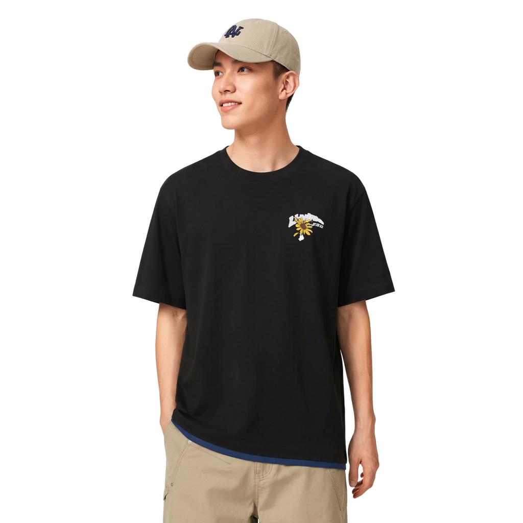 Li Ning Sports Lifestyle Series Round Neck Letter Print Couple Casual T-Shirt Unisex Tops ATSW303-1