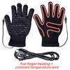 USB Electric Heating Gloves Anti Slip Five Finger Back Hand Warm Thickened Charging Constant Temperature for Outdoor Cycling