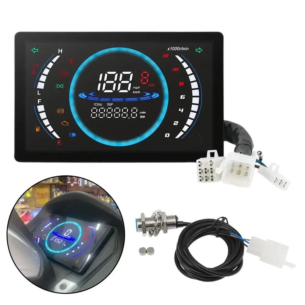 

Мотоциклетная цифровая приборная панель Даш Цифровой спидометр Тахометр Панель приборов Спидометр Электронная приборная панель Мотоцикл X9L8 чёрный