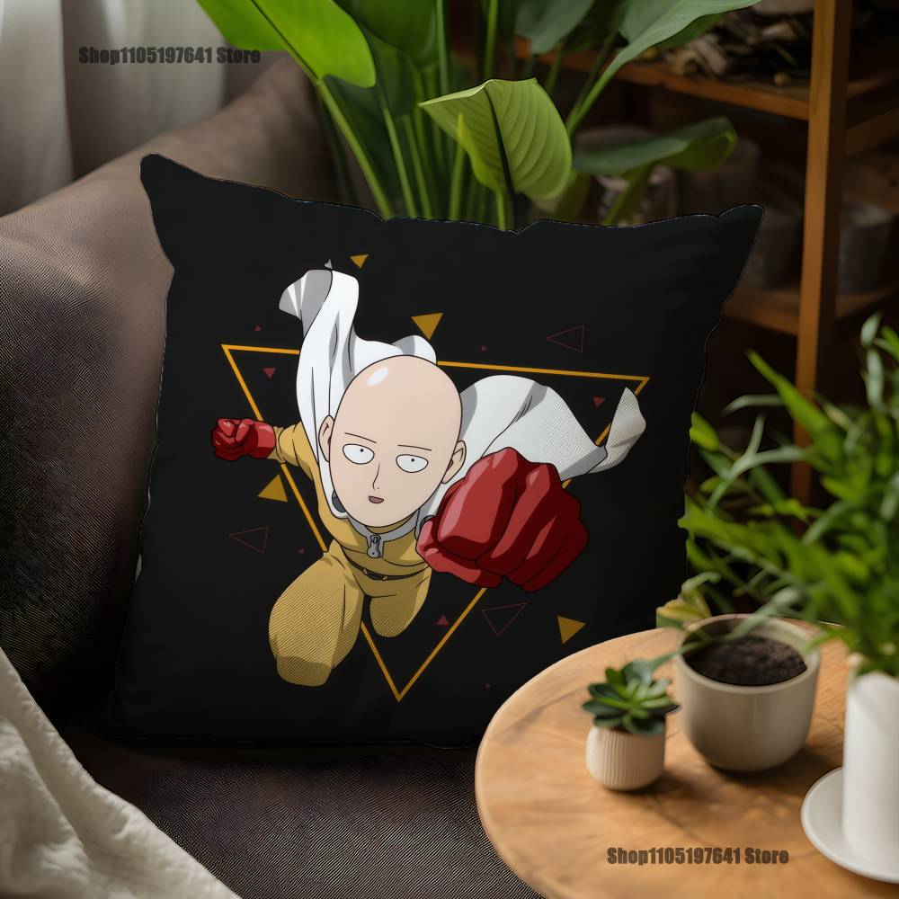 One P-Punch Man Saitama Pillow Case For Sofa Decor Car Office Room Printing Cushion Cover Decorations and Protector