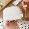 Shell Small Wallet Pu Leather Coin Purse Simple Card Holder Korean Solid Color Zipper Key Case Mini Handbag