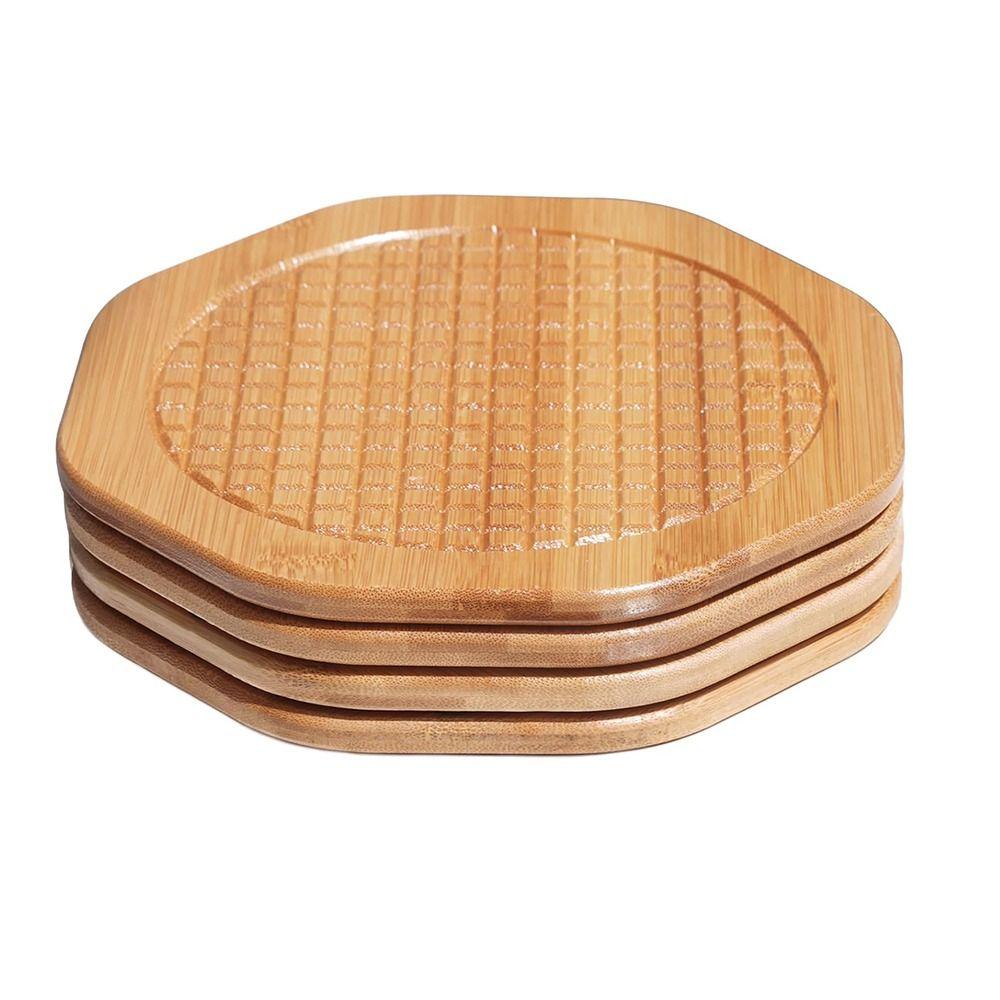 7.5 Inch Bamboo Trivets Heat Resistant Kitchen Decor Hot Large Coaster  for Table & Countertop