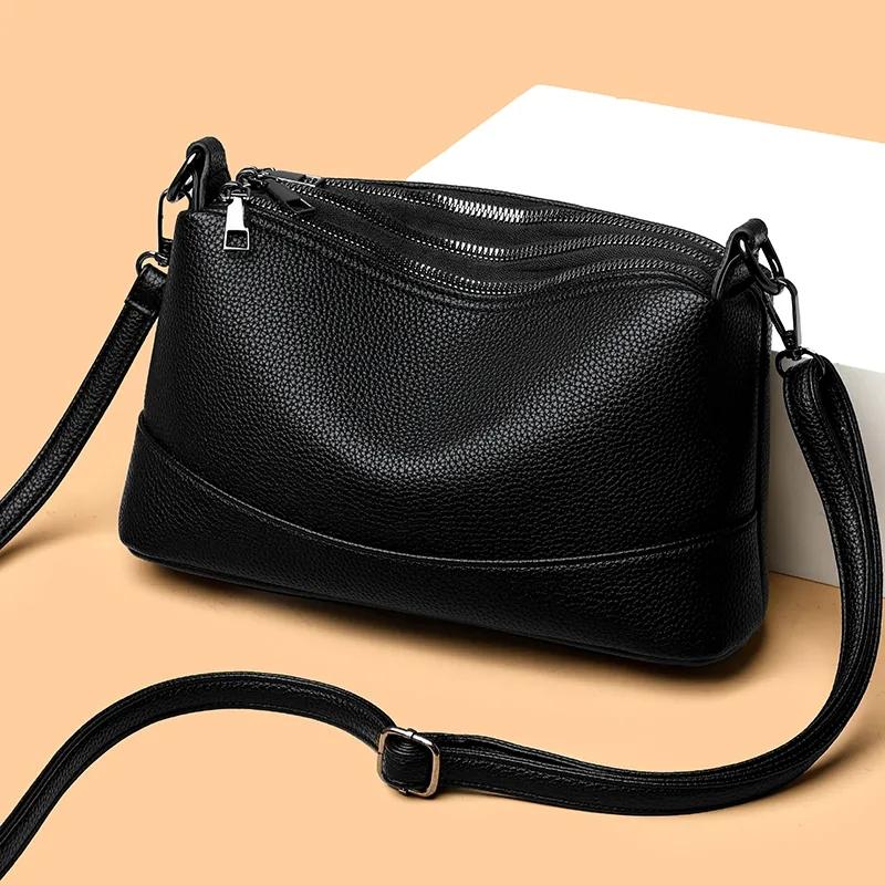 Mote Skulderveske For Kvinner Messenger Vesker Damer Allsidig PU Lær Høykapasitets Crossbody Vesker