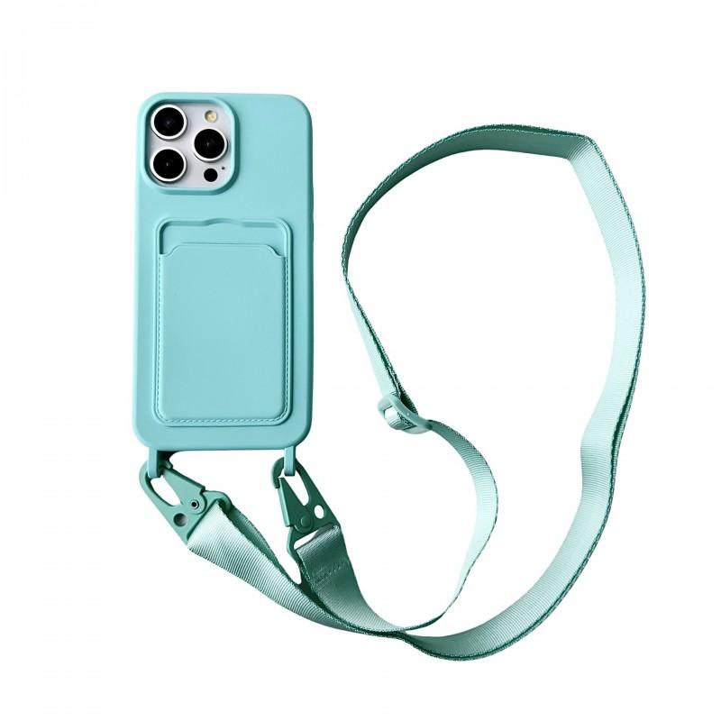 Slim Crossbody Phone Case With Card Slot IPhone 16 15 Pro Max 14 13 12 11 X XR XS Liquid Silicone Feel Soft TPU Cover