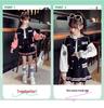 2024 Mädchen Koreanischer Stil Baseballjacke & Plisseerock Set - Frühling/Herbst Trendiges Zweiteiler für Große Kinder