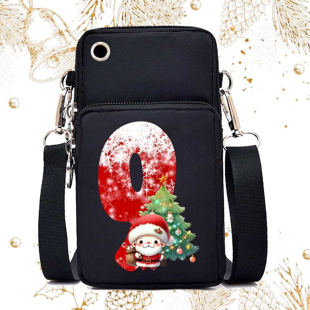 

Новая сумка для мобильного телефона женская Рождественская Алфавит напечатанные буквы Рождественская черная сумка-мессенджер вертикальная No specification