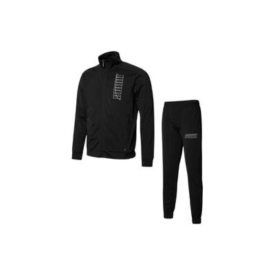 Stehkragen Reißverschluss Logo Print Jacke und Einfarbige Elastische Bündchen Freizeit Hosen Set Herren Jacken- und Hosen-Set Schwarz 585325-01