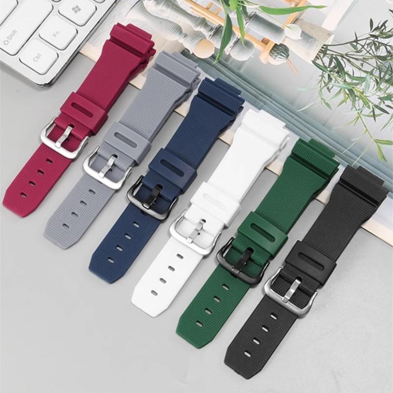 For Casio G-Shock GM-2100 GM-S2100 GA-2100 men Sports waterproofing watch strap Red Gray Rubber resin watchband 16mm