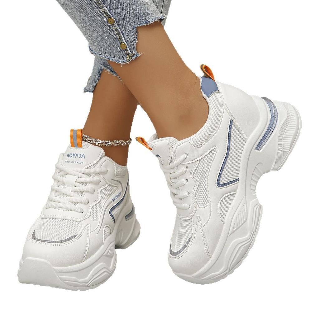 Inner Height Increase Casual Sports Shoes 22 Spring and Summer New Mesh Breathable Thick-soled Dad Shoes Are Small