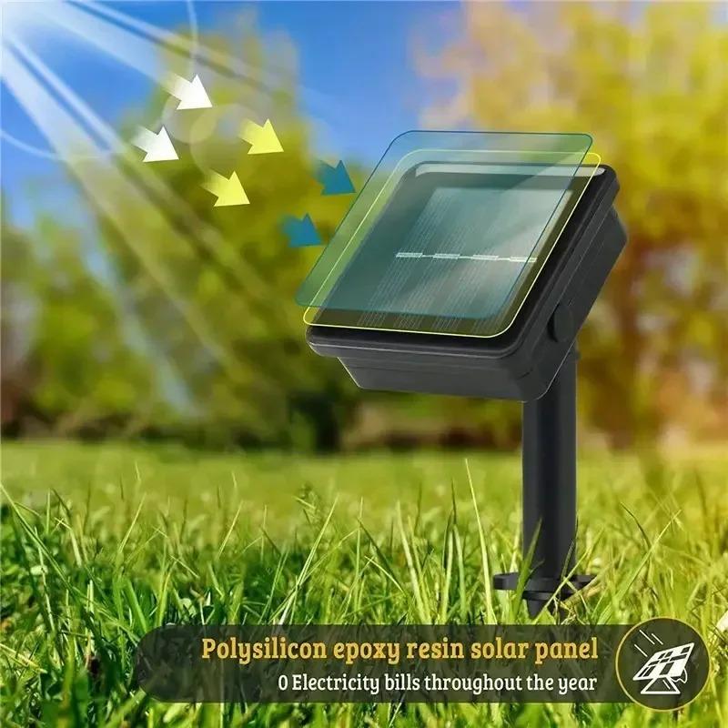 7m/12m/22m Solar Rope Lights Outdoor Fairy String Lights 8 Modes Decorative Lighting Trail Patio Pool Garden Party Christmas Decoration