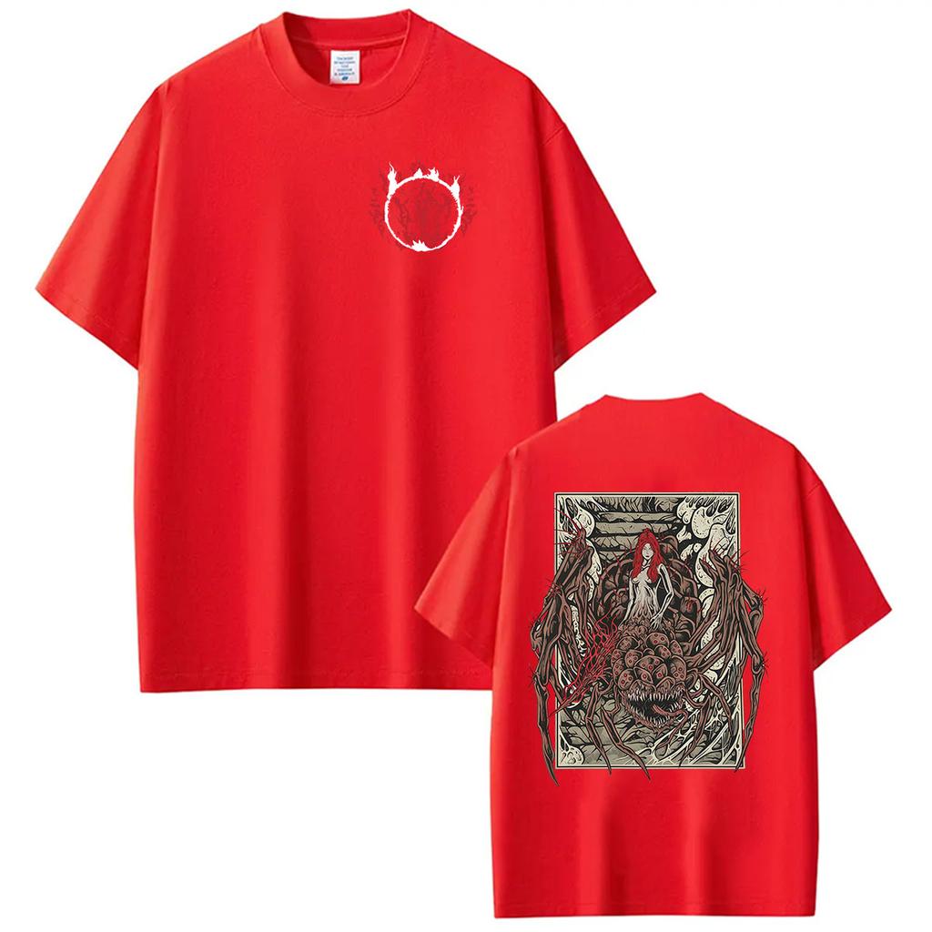 2026 Hot Game Dark Souls Chaos Witch Queelag Graphic T Shirts Men Women Retro ONeck Fashion Oversized Cotton Tshirt Streetwear